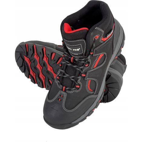 NUBUK-ANGLE-BOOTS SCHWARZ-ROT, S3 SRA, "40 1 Stück. (1/4)
