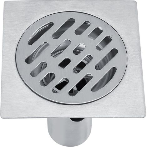 Stainless Steel Square Shower Drain, Bathroom Square Odor-Resistant Floor Drain, 4 x 4 Inch Wide Gauge (1/5)
