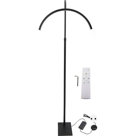 Lampadaire LED demi-lune 20 pouces noir, 3300K-6500K, pour tatouage sourcils, 110-240V prise UE (1/5)