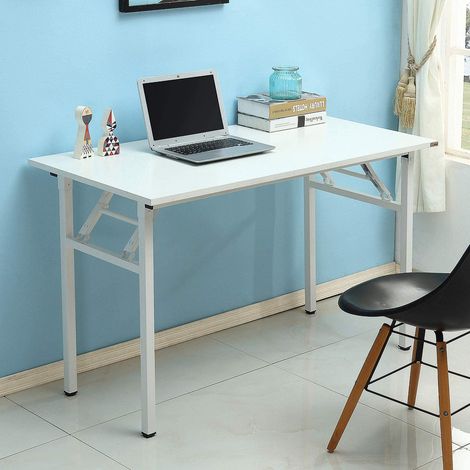 SogesHome Schreibtisch Klappbar Computertisch 120 x 60 x 75 cm PC Schreibtisch Schreibtisch Büroarbeitsplatz für Home Office Verwendung Schreibtisch Esstisch Konferenztisch