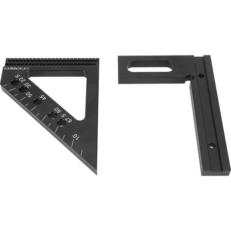 Règle de mesure 3D multi-angles 45 90 degrés en alliage d'aluminium, équerre de charpentier, rapporteur d'onglet, tracé triangulaire (1/5)