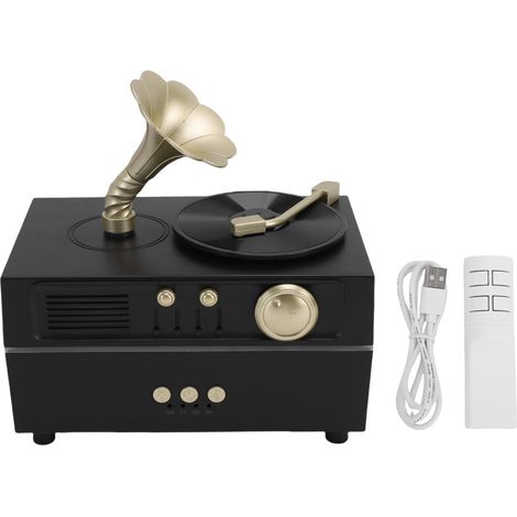 Retro Turntable Aromatherapy Diffuser Black USB Bluetooth Record Player Aromatherapy Diffuser Humidifier (1/5)