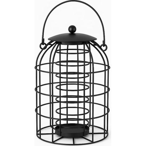 Mangeoire à oiseaux avec protection anti-écureuils de 24 cm, adaptée aux oiseaux sauvages de jardin. (1/4)