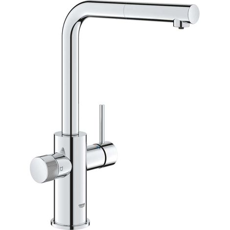 Grohe Blue Pure - Grifo de fregadero Minta con función de filtro y salida extraíble, cromo 30590000