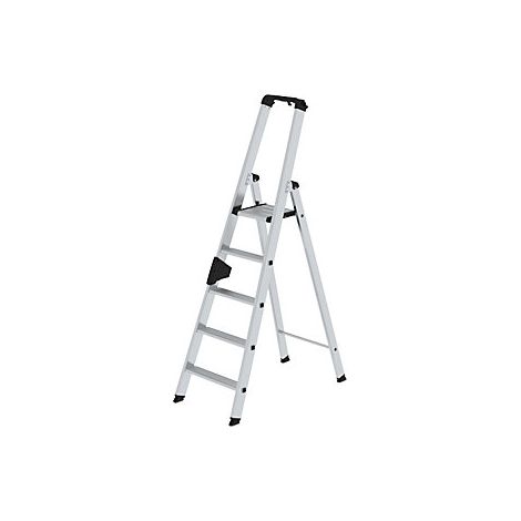 Escalera plegable de aluminio, acceso por un solo lado 1,83 m 5 peldaños (1/5)