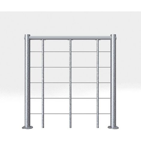 Ringhiera per esterni - Acier galvanisé e PVC - Lunghezza 1m - Corrimano in PVC - RE-I-SLM-PVC-EXT