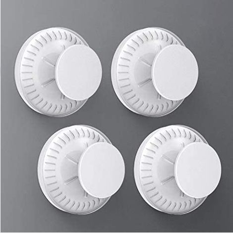 Crochet mural à ventouse, lot de 4 crochets muraux à ventouse en plastique à ventouse puissante et réutilisables, pour salle de bain/cuisine/bureau, 5 kg, blanc (1/5)