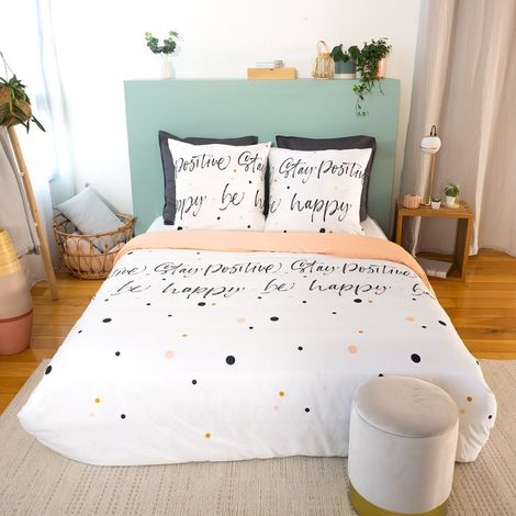 Housse de couette 240x220 Positive + 2 taies microfibre (1/4)