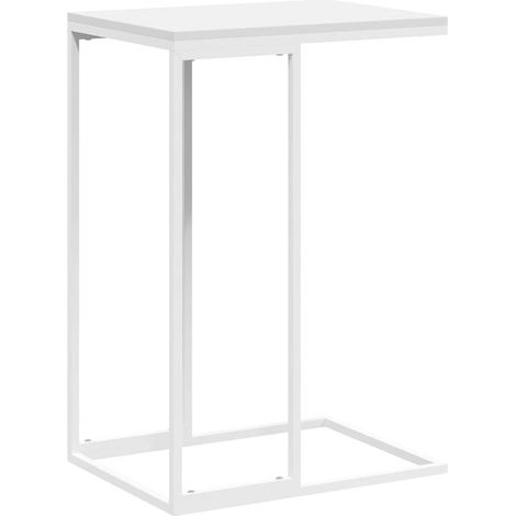 Maison Exclusive - Mesa auxiliar de madera contrachapada blanco 4 (1/5)