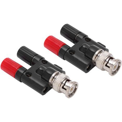 2pcs BNC Male Connector to Dual 4mm Female Banana Jack, Coaxial RF Splitter Adapter (1/5)