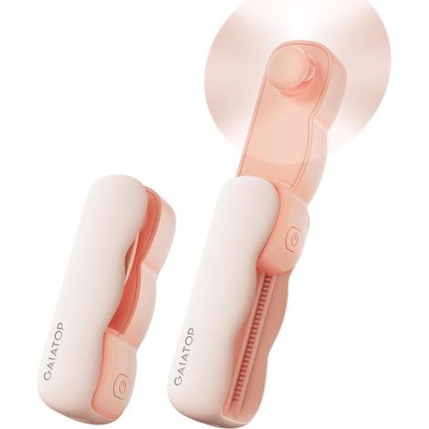 Gaiatop Mini ventilateur portable à main rechargeable par USB à 3 vitesses - Petit ventilateur personnel de poche pour maquillage et cils - Cadeau idéal pour la plage/le voyage - Rose (1/5)