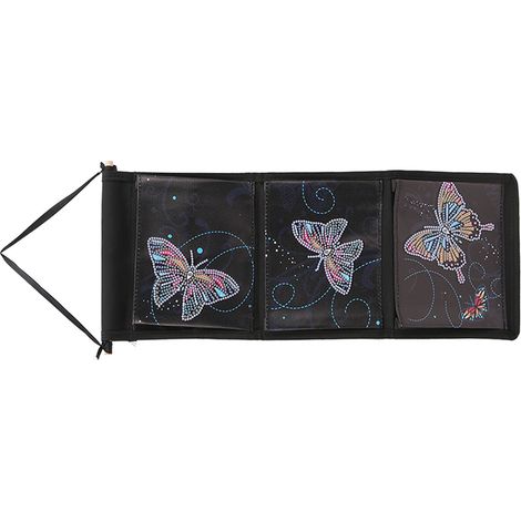 Sac de rangement à faire soi-même pour chaussures et accessoires, sac de rangement orné de strass, sac de rangement mural en tissu non tissé imprimé papillon (1/5)