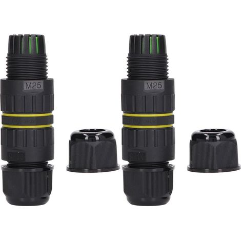 Boîte de dérivation étanche IP68 2 pièces M25 4 conducteurs 10-14mm pour câble électrique jardin (1/5)