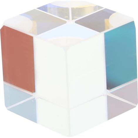 Prisme en Cristal Cube 23x23x23 Cm pour Décoration Extérieure et Attrape-Soleil, Prisme Optique Pédagogique Physique en Verre, Accessoire Démonstration Spectre Lumineux Multicolore (1/5)