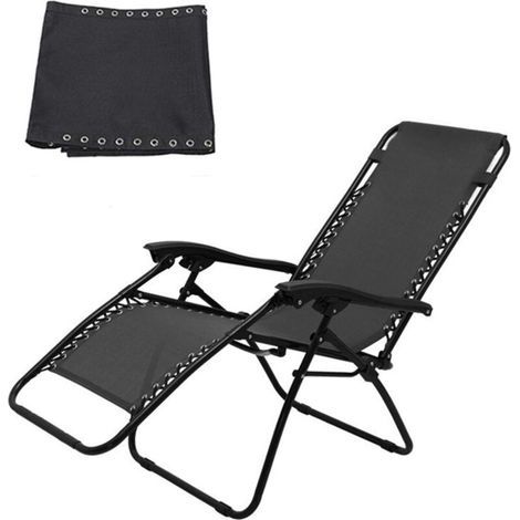Réduction, Toile inclinable universelle Tissu de remplacement inclinable durable et respirant Housse de remplacement en tissu pour bain de soleil de jardin (toile uniquement) - Tissu noir 160 43cm (1/4)