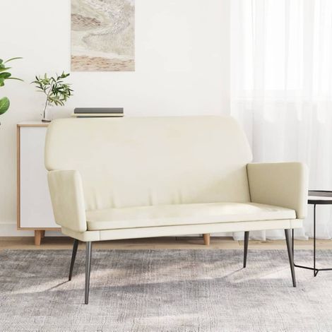 Banc - Banc de salon - Banc de table Crème 108x79x79 cm Velours BV827164 - BonneVie (1/5)