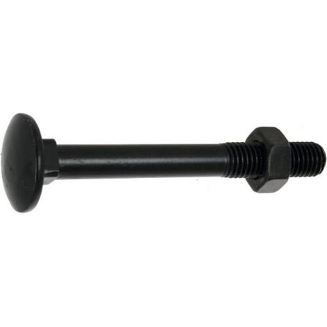 Boulons tête ronde collet carré Japy acier zingué noir. filetage partiel. diamètre 7 mm. longueur 50 mm. boîte de 100 boulons - TORBEL INDUSTRIE (1/2)