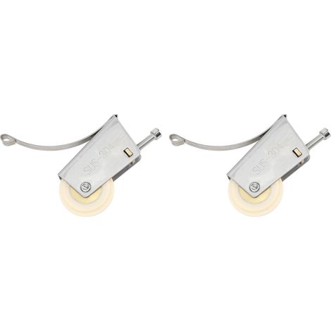 Ensemble de 2 poulies à galet pour porte coulissante de placard/fenêtre, en acier inoxydable, comprenant une roue supérieure étanche et une roue à came à noyau de cuivre. (1/5)