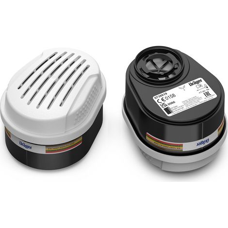 Dräger X-plore filtres A2B2E2K2 Hg P3 10 filtres à baïonnette contre les gaz et les substances chimiques, compatible avec les masques de protection Dräger X-plore 3300/3500/5500