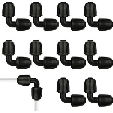 10PCS Connecteurs en Coude L pour Tuyau d'Arrosage 13 mm (1/2"), Raccord 13mm pour Système d'Irrigation Goutte à Goutte, Raccord Coudé Universel pour Jardin et Agriculture (A 2) (1/5)