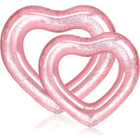 2PCS Anneau de Natation Bague De Natation Flottante Bouée Gonflable Rose Swim Ring Bouée de Piscine pour Adultes et Enfants Bouée d'été Eau Jouet Fête de Piscine(Couleur Aléatoire) (1/5)