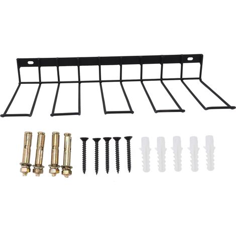 Support mural pour 4 perceuses, rangement d'outils électriques pour atelier ou garage, organisateur de perceuses sans fil, 2 pièces noires. (1/5)
