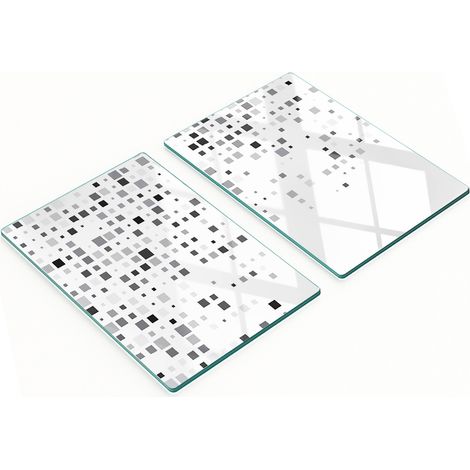 Tableaux en verre résistants et élégants avec un motif carré abstrait 2x40x52 cm (1/5)