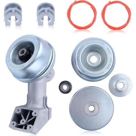 Testina di ingranaggi per decespugliatori Stihl FS120 FS130 FS200 FS250 FS90 FS100 FR130 FR220 con corda di paglia e anello in alluminio 41376400100 41306410300