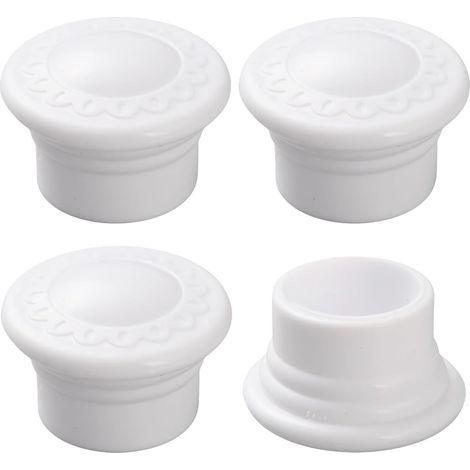 4 Embouts de Rideau en Plastique Blanc de 28mm en Forme de Colonne de Remplacement pour Tringle Décorative,Têtes D'Embouts Décoratifs pour Maison (1/5)
