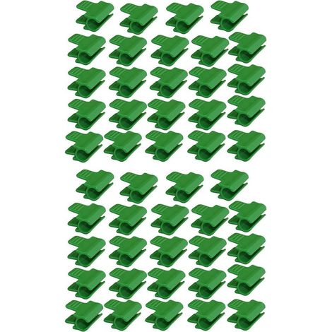 Lot de 48 colliers de serrage pour tuyau de jardin, accessoires de film d'abri de jardin, diamètre extérieur 16 mm, piquets pour plantes, clips en plastique pour serre, Vert (1/5)