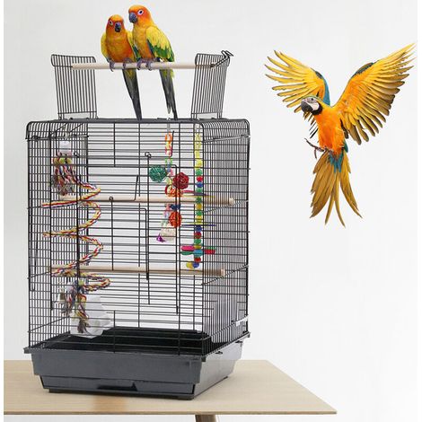 Cage pour Canaris et Petits Oiseaux Cage Rectangulaire Avec Toit Ouvrable 404058cm (1/5)