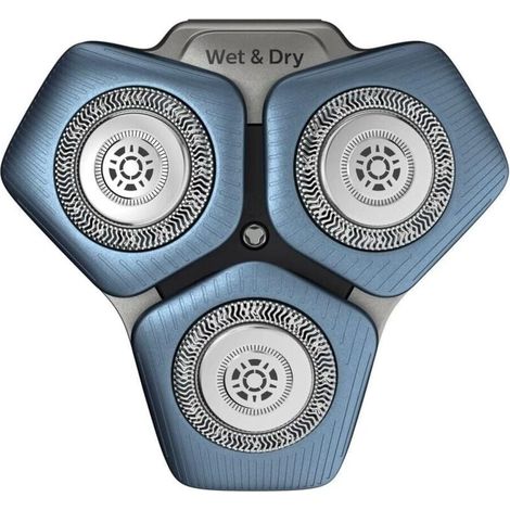 Cabezales de afeitado Philips SH71/50 (azul) - Compatible con S5000/S7000/SH60/70 - 3 cuchillas autoafilables - Afeitado preciso - Para hombres y entusiastas de Philips (1/4)