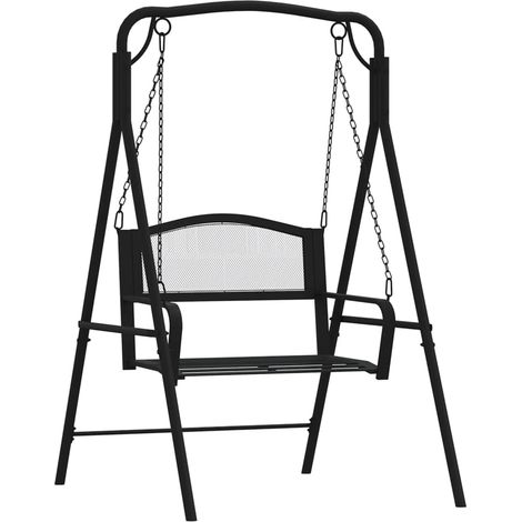 Schaukelbank 124 cm Schwarz Stahl