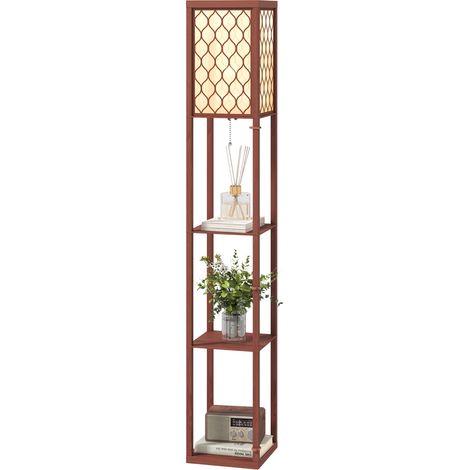 Three--Shelf Standing Lamp -- Brown/White (1/5)