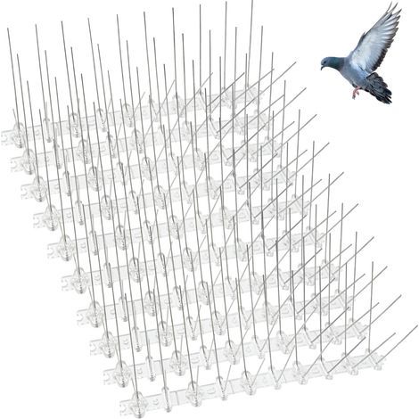 Lot de 10 Pics Anti - Pigeons de 25 cm Éloignez Sécurité Les Pigeons et Oiseaux- Efficace pour Balcons & Toitures (1/5)