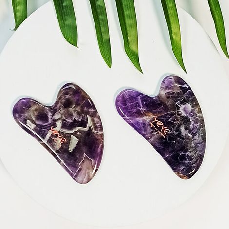Piedra Gua Sha para masaje y relajación - Amatista púrpura Yeye (1/5)