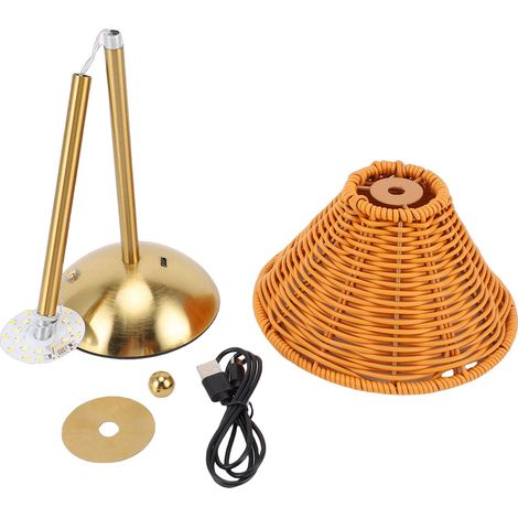 Lampe de Table en rotin 3000K 4000K 6500K 120LM, commande tactile, intensité variable, LED USB à côté pour la maison, le Restaurant et l'hôtel (1/2)