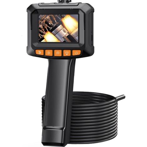 Caméra Endoscopique, Endoscope HD 1080P, Camera Inspection Canalisation à Écran IPS de 2,4 Pouces, Caméra Étanche IP67, Câble Semi-Rigide de 5M, avec Lumière