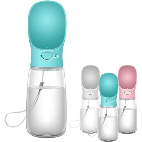 Bouteille d'eau Chien 550ml,Distributeur d'eau Portable Gourde Chien Chiot Chat Animaux Voyage Water Drink Bouteille-Blue (1/5)