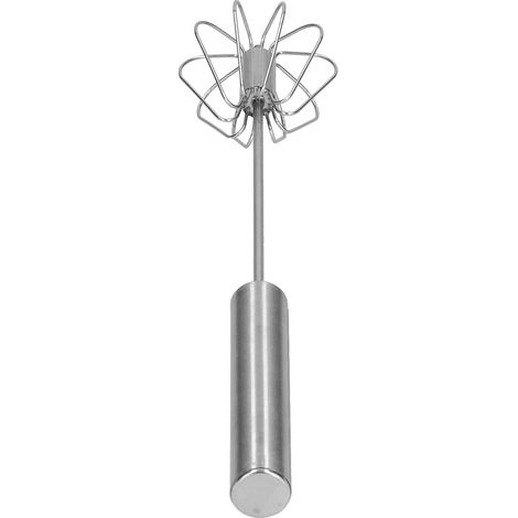 Batteur à œufs semi-automatique en acier inoxydable, petit fouet à œufs, batteur à main pour usage en cuisine (12 pouces) (1/5)
