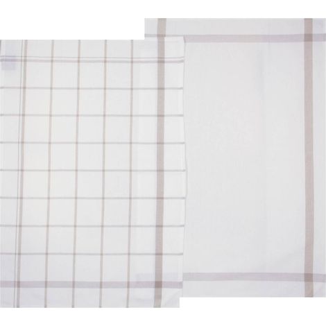 2er-Set bedruckte Geschirrtücher - Baumwolle - grau - 45x70 cm (1/5)