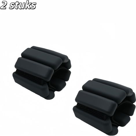 Lot de 2 poids pour chevilles - Unisexe - Ajustables - Bracelets de sport résistants - Adaptés au sport et au fitness - Noirs (1/5)