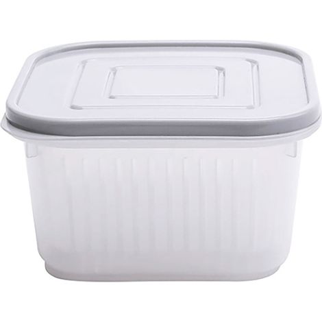 Boîte De Conservation Alimentaire Avec Couvercle Étanche Et Compartiment D’Égouttage - Polypropylène - Transparente - 104 G - 1 Pièce (1/5)