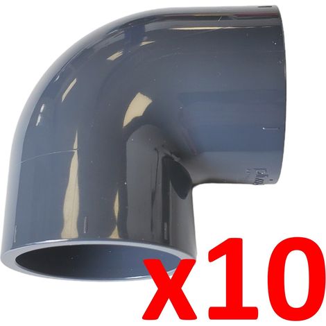 Lot de 10 Coudes angle 90° Pvc pression diam. 50 (1/2)