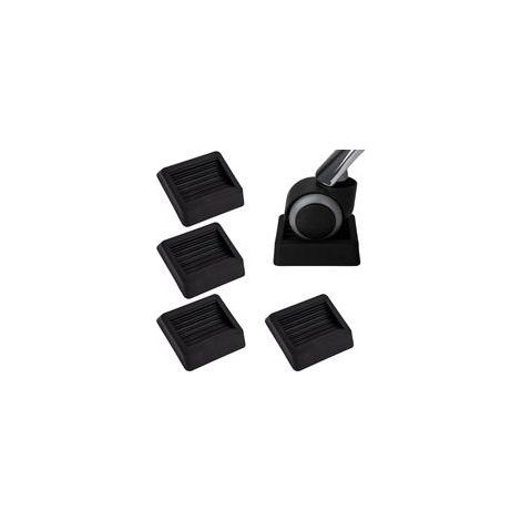 Lot de 4 Pièces Patins Antidérapants pour roulettes de Meubles en Caoutchouc Tasses de roulettes de Chaise de Bureau pour Meubles Canapés et Lits