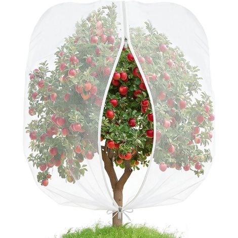 183 X 215 Cm Filets pour Arbres Fruitiers, Filet Anti-Insectes avec Cordon De Serrage Et Fermeture Éclair, Filets Anti-Oiseaux Réutilisables pour Arbres Fruitiers, Légumes, Arbres (1/5)