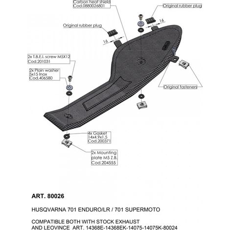 auspuffschutz leovince für motorrad husqvarna 690 701 enduro 2016 (1/4)