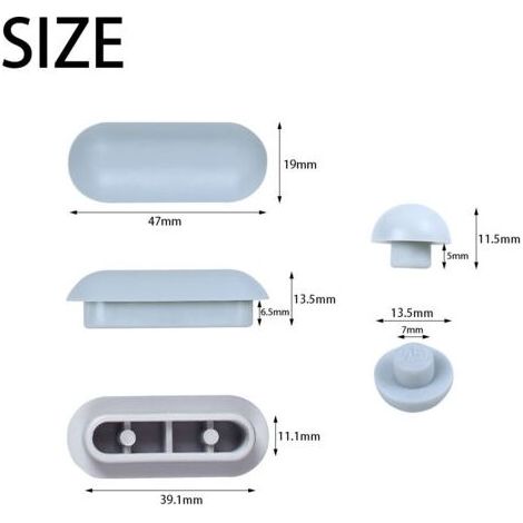 Tampon Abattant WC, Patin Abattant WC, Tampon Universel pour Siège Toilette, pour Maison L'hôtel L'hôpital L'ensemble, Compatible avec Tous Modèles Standard (Blanc) (1/5)