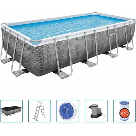 Maison Exclusive - Power Steel Set Piscina Rettangolare 549x274x122 cm