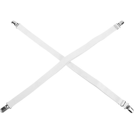 2PCS Sangles de Fixation de Housse de Couette 90-180cm, Attaches Réglables pour Matelas (Blanc) (1/5)